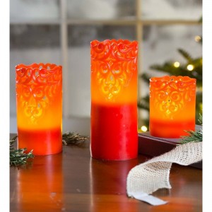 Plow Hearth 3 Piece LED Unscented Flameless Candle Set PLHE3643